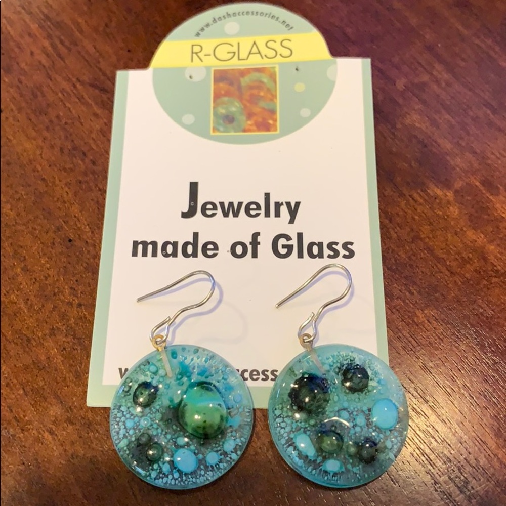 Glass dangle earrings